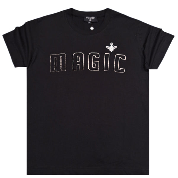 Ανδρική κοντομάνικη μπλούζα Magic bee - MB2402 - black logo μαύρο