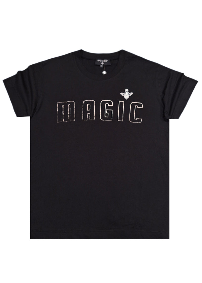 Ανδρική κοντομάνικη μπλούζα Magic bee - MB2402 - black logo μαύρο