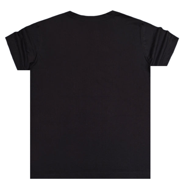 Ανδρική κοντομάνικη μπλούζα Magic bee - MB2407 - foil logo μαύρη