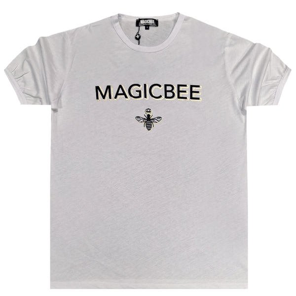Ανδρική κοντομάνικη μπλούζα Magic bee - MB2407 - foil logo λευκό