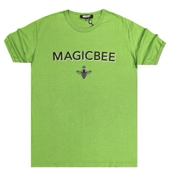 Magic bee - MB2407 - foil logo tee - light green