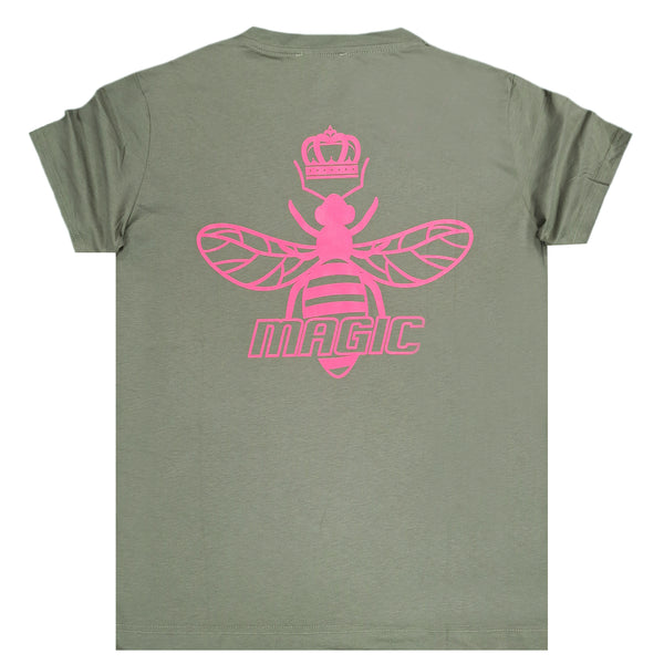 Κοντομάνικη μπλούζα Magic bee - MB2418 - back logo tee ανοιχτό χακί