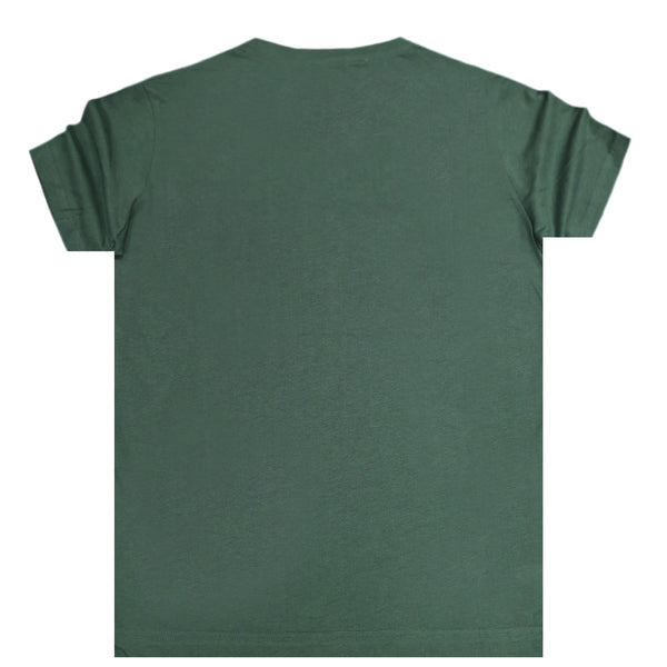 Ανδρική κοντομάνικη μπλούζα Magic bee - MB2406 - triangle logo πράσινο