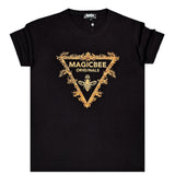 Ανδρική κοντομάνικη μπλούζα Magic bee - MB2411 - golden triangle logo μαύρο