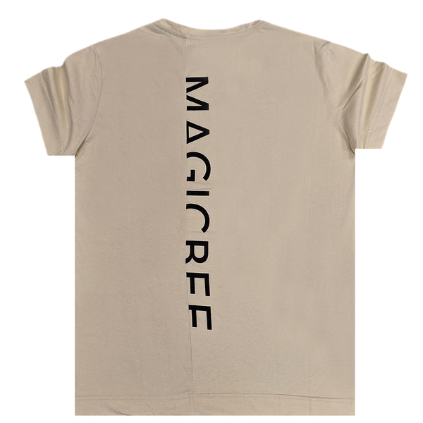 Ανδρική κοντομάνικη μπλούζα Magic bee - MB2409 - back logo tee μπεζ