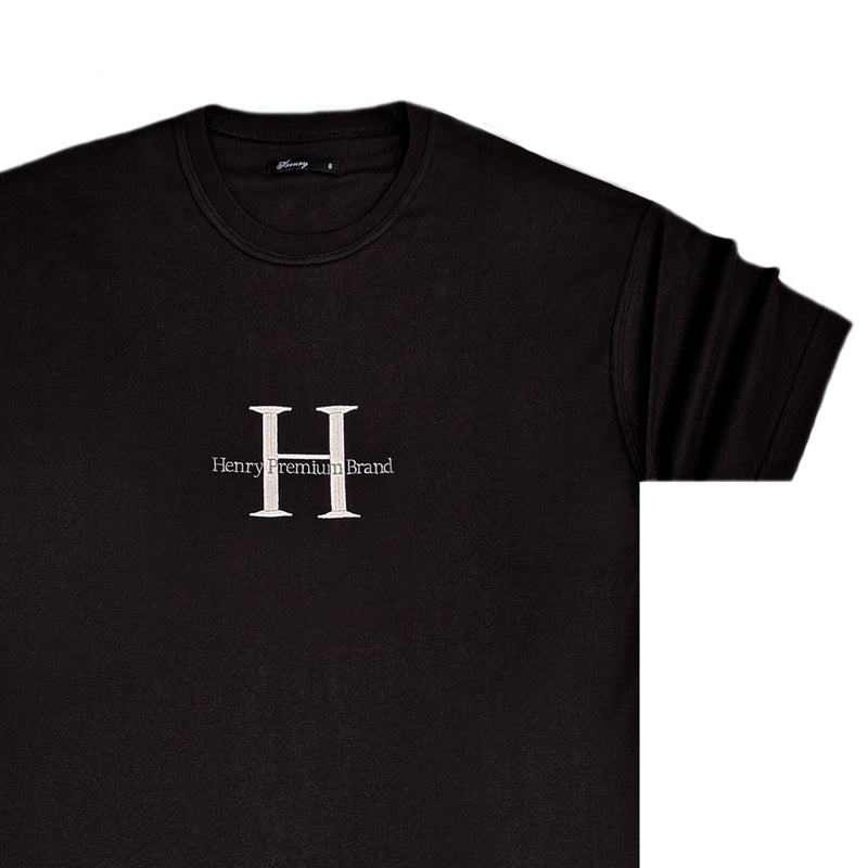 Henry clothing - 3-612 - h logo oversize tee - black