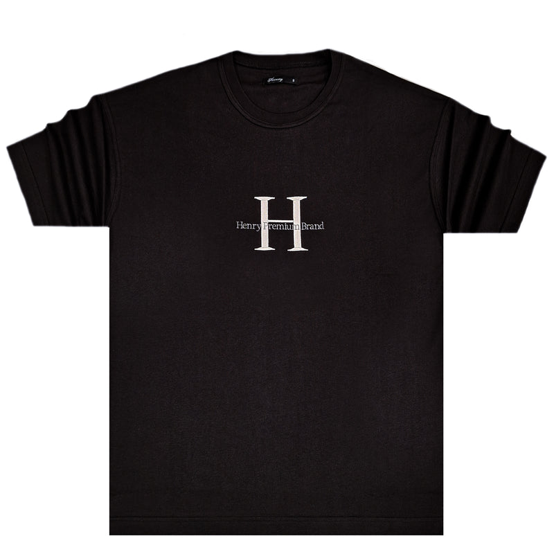 Henry clothing - 3-612 - h logo oversize tee - black