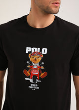 Ανδρική κοντομάνικη μπλούζα New World Polo - POLO-2024 - scooter bear logo μαύρο