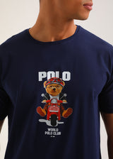 Ανδρική κοντομάνικη μπλούζα New World Polo - POLO-2024 - scooter bear logo σκούρο μπλε