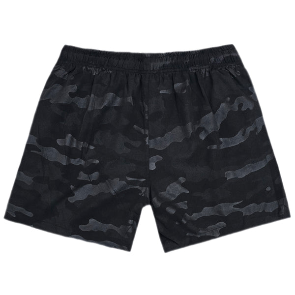 Ανδρικό μαγιό - GUF - YHM-823 - cammo swimshorts regular fit μαύρο