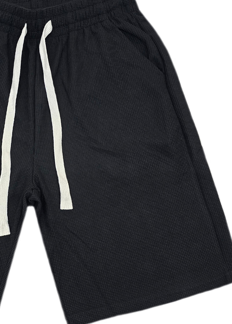 Ανδρική πικέ βερμούδα - GUF - F-918-1 -pique shorts regular fit μαύρο