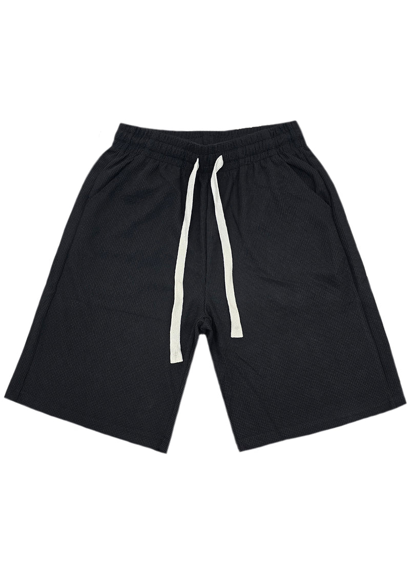 Ανδρική πικέ βερμούδα - GUF - F-918-1 -pique shorts regular fit μαύρο