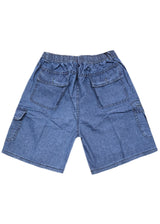 Ανδρική βερμούδα κάργκο τύπου τζιν - GUF - E7343 - denim cargo shorts regular fit μπλε