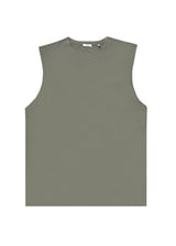 Ανδρική αμάνικη μπλούζα GUF - BZ-BETA253 - sleeveness t-shirt slim fit χακί