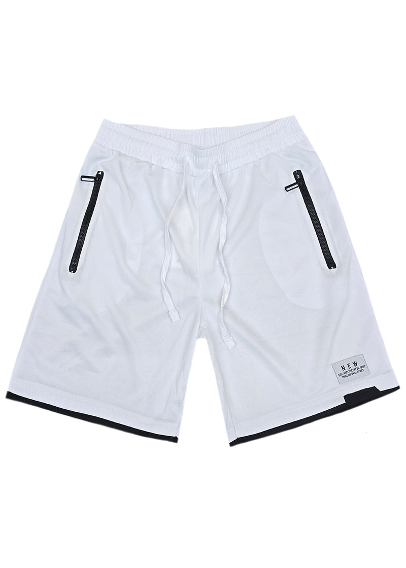 Ανδρική αθλητική βερμούδα GUF - XY-6061 - athletic regular shorts λευκό