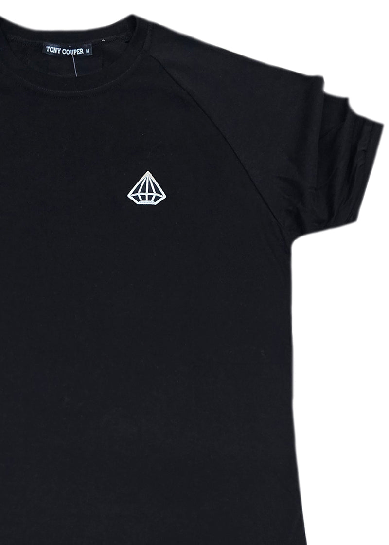 Ανδρική κοντομάνικη μπλούζα Tony couper - TC25/12 - diamond logo regular fit t-shirt μαύρο