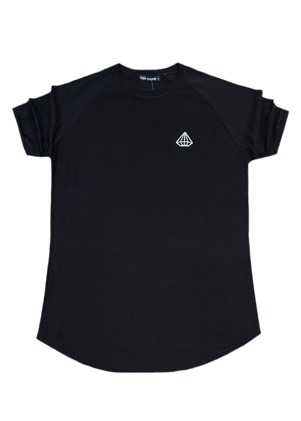 Ανδρική κοντομάνικη μπλούζα Tony couper - TC25/12 - diamond logo regular fit t-shirt μαύρο