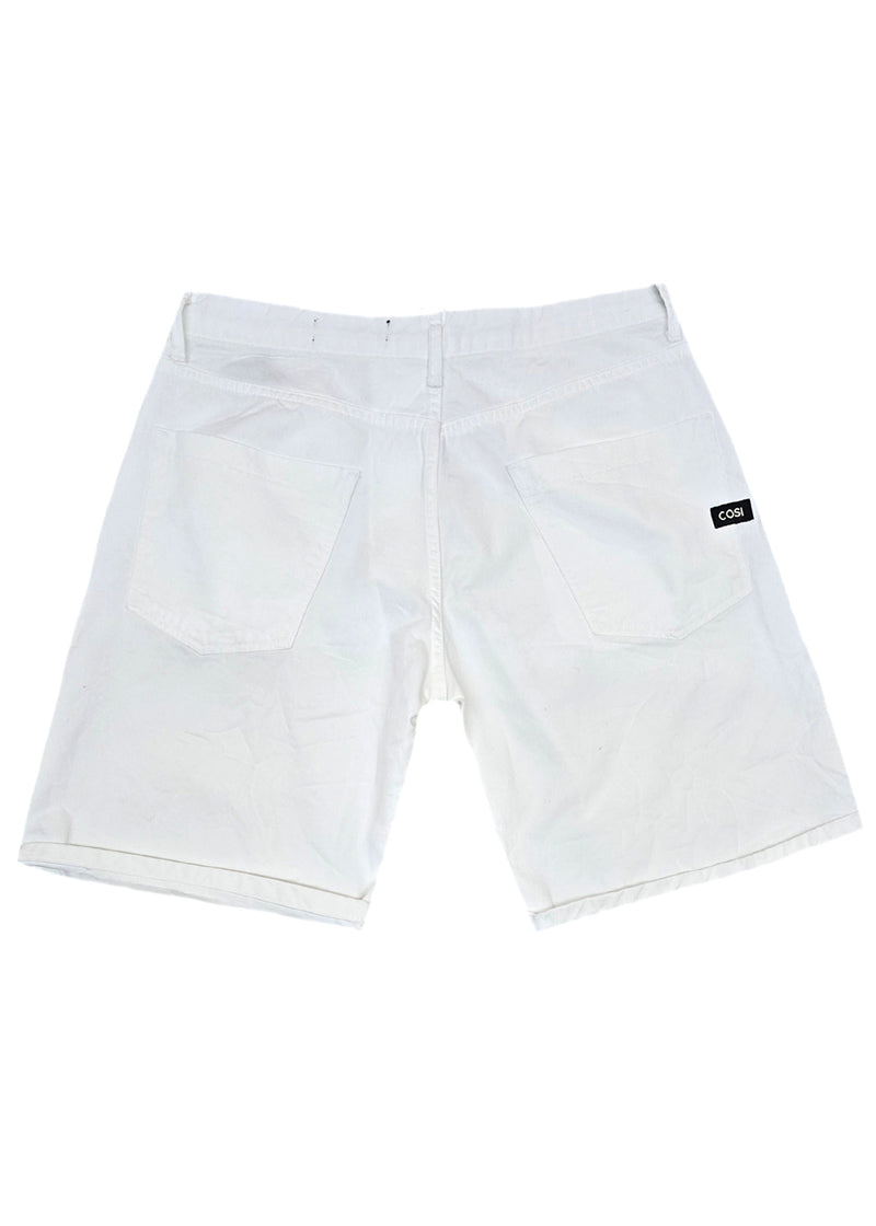 Ανδρική βερμούδα Cosi jeans - 63-SARDHE - basic jeans shorts λευκό