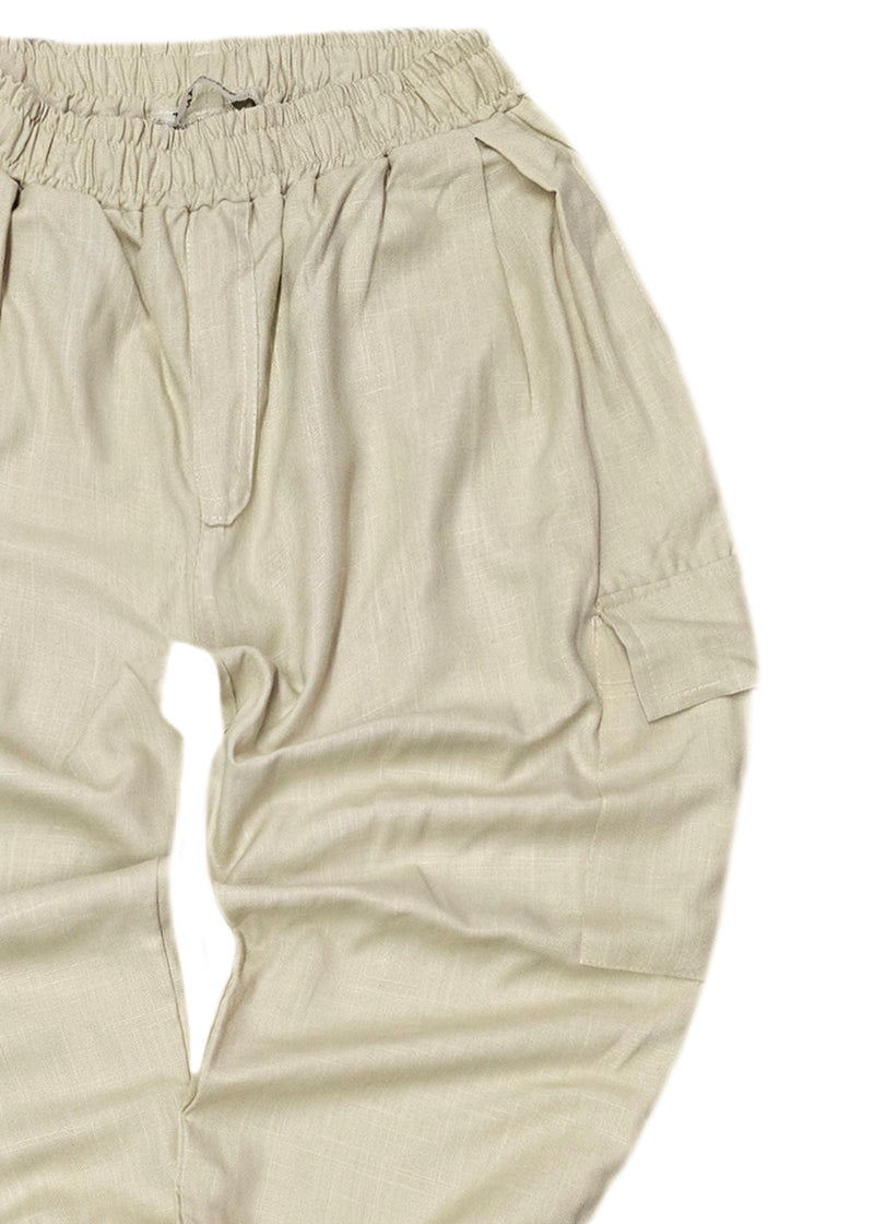Ανδρικό παντελόνι balloon cargo linen Tony Couper-P24/1- beige cargo balloon λινό μπεζ