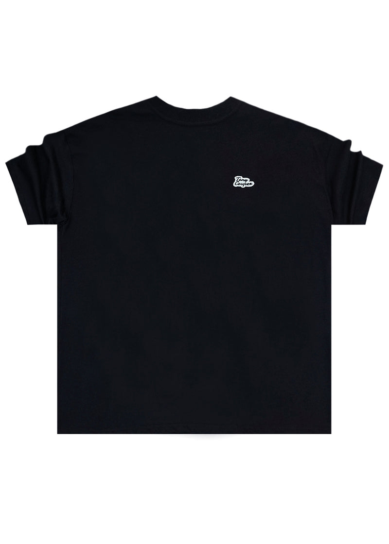 Ανδρική κοντομάνικη μπλούζα Tony Couper - T24/62 - black cloud oversized tee μαύρο
