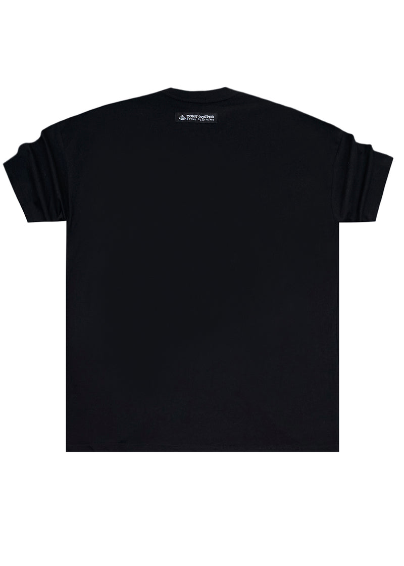 Ανδρική κοντομάνικη μπλούζα Tony Couper - T24/62 - black cloud oversized tee μαύρο