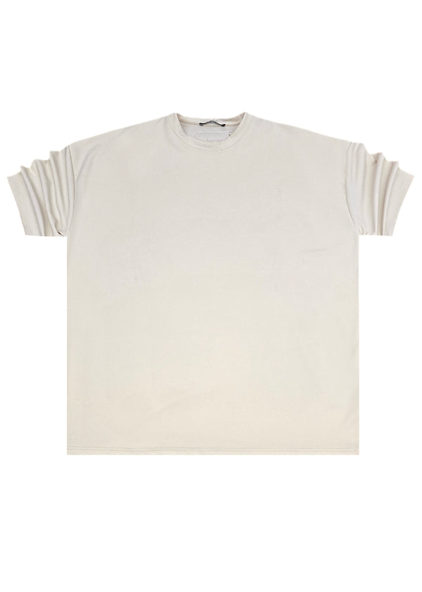 Ανδρική κοντομάνικη μπλούζα Tony Couper- B25/1 - fabric vanilla oversized t-shirt εκρού