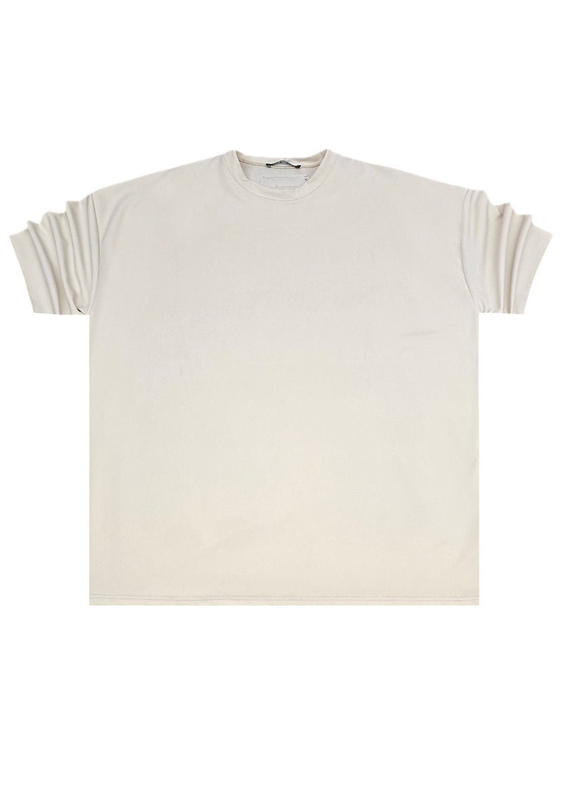 Ανδρική κοντομάνικη μπλούζα Tony Couper- B25/1 - fabric vanilla oversized t-shirt εκρού
