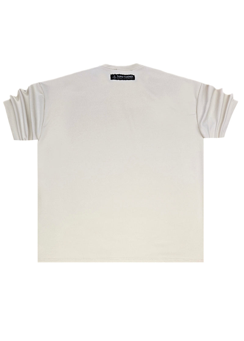Ανδρική κοντομάνικη μπλούζα Tony Couper- B25/1 - fabric vanilla oversized t-shirt εκρού