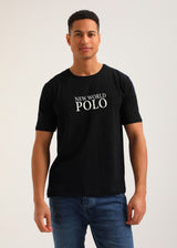 Ανδρική κοντομάνικη μπλούζα New World Polo - POLO-2030 - logo t-shirt μαύρο