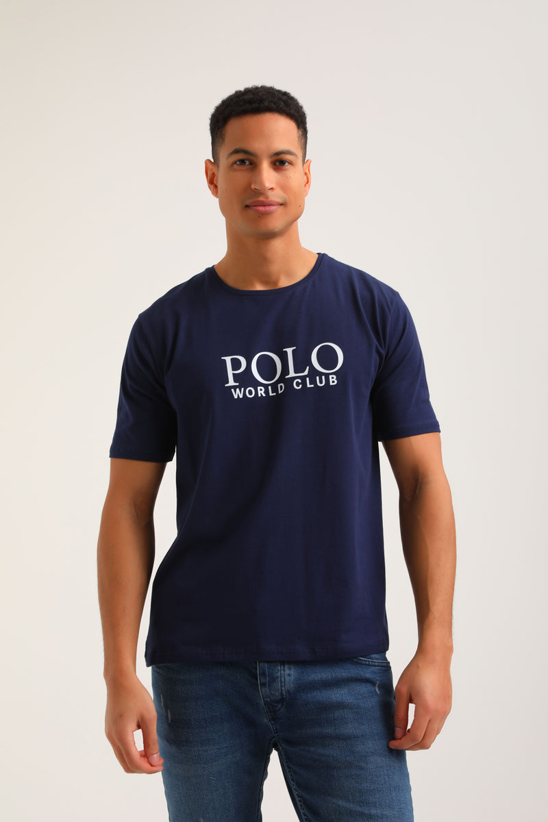 Ανδρική κοντομάνικη μπλούζα New World Polo - POLO-2030 - simpe logo σκούρο μπλε