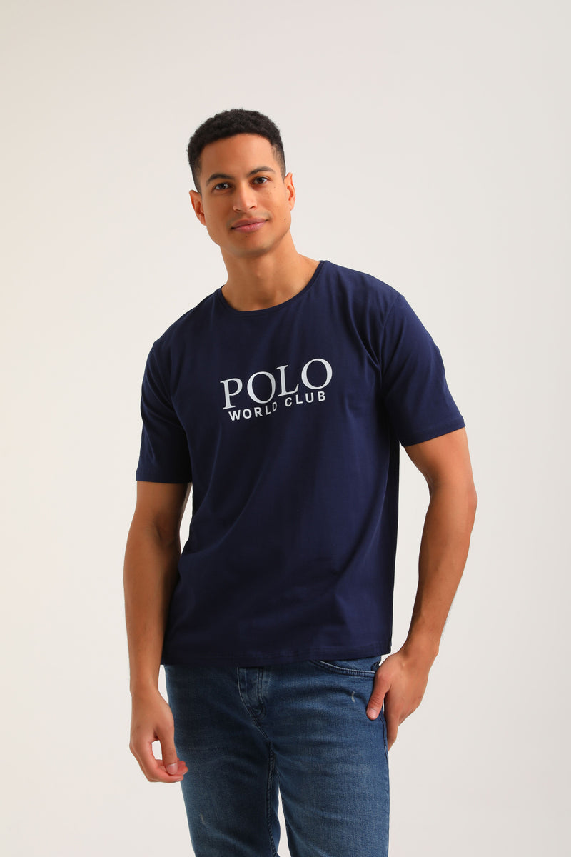 Ανδρική κοντομάνικη μπλούζα New World Polo - POLO-2030 - simpe logo σκούρο μπλε