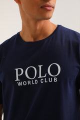 Ανδρική κοντομάνικη μπλούζα New World Polo - POLO-2030 - simpe logo σκούρο μπλε