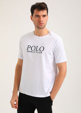 Ανδρική κοντομάνικη μπλούζα New World Polo - POLO-2030 - logo t-shirt λευκό