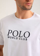 Ανδρική κοντομάνικη μπλούζα New World Polo - POLO-2030 - logo t-shirt λευκό