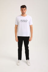 Ανδρική κοντομάνικη μπλούζα New World Polo - POLO-2030 - logo t-shirt λευκό