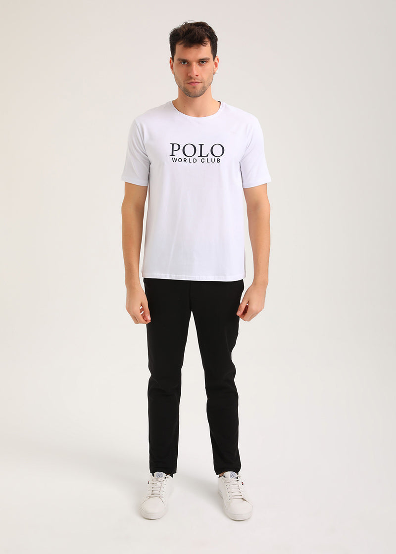 Ανδρική κοντομάνικη μπλούζα New World Polo - POLO-2030 - logo t-shirt λευκό