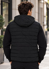 GUF CLOTHING Ανδρικό αμάνικο μπουφάν με αποσπώμενη κουκούλα - Μαύρο 2102