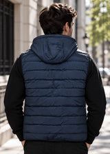 GUF CLOTHING Ανδρικό αμάνικο μπουφάν με αποσπώμενη κουκούλα - Μπλε σκούρο 2102 
