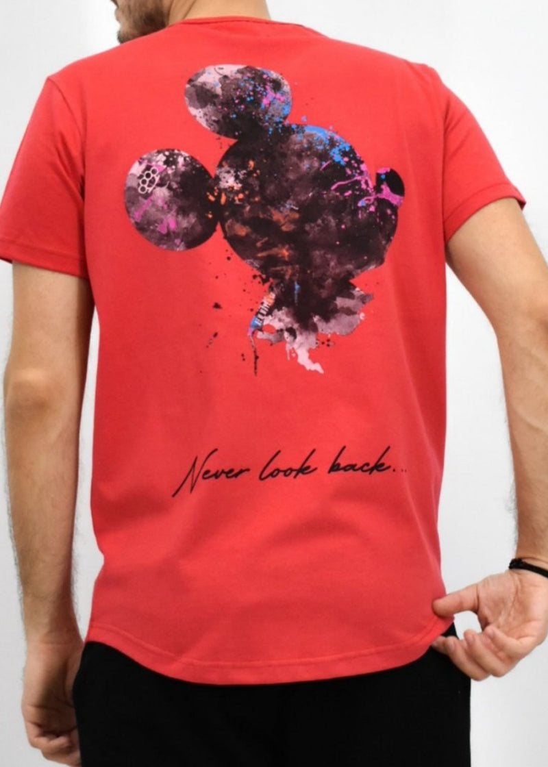 Ανδρική κοντομάνικη μπλούζα New wave clothing - 211-33 - mouse logo κόκκινο
