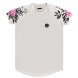 Ανδρική κοντομάνικη μπλούζα New wave clothing - 211-35 - flower t-shirt λευκό