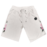 New wave clothing - 211-36 - flower shorts - white