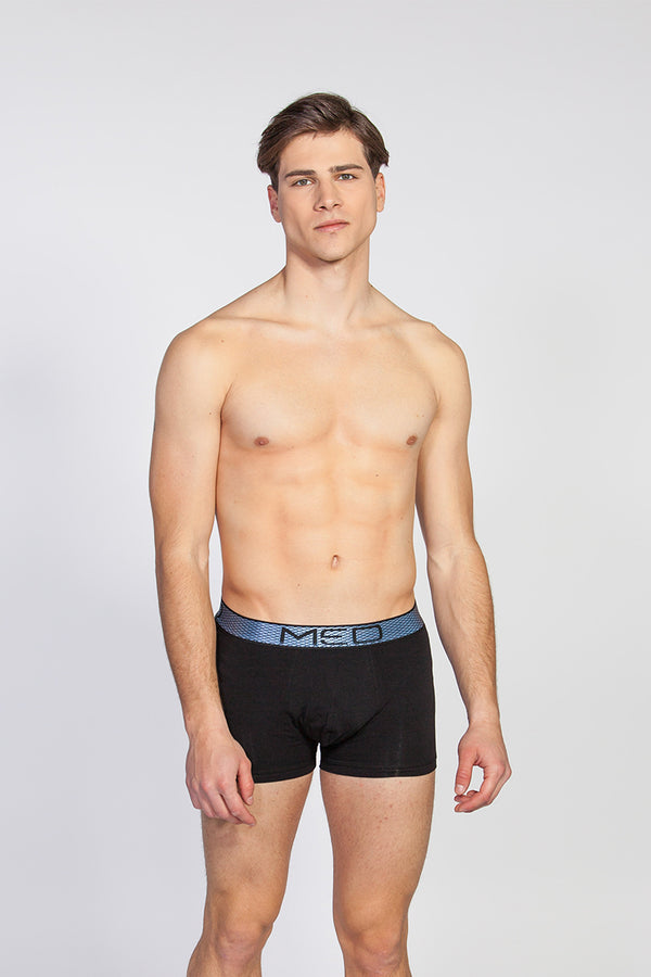Ανδρικό εσώρουχο μπόξερ MED - ALBIE - 2112214-017 - blue pattern μαύρο