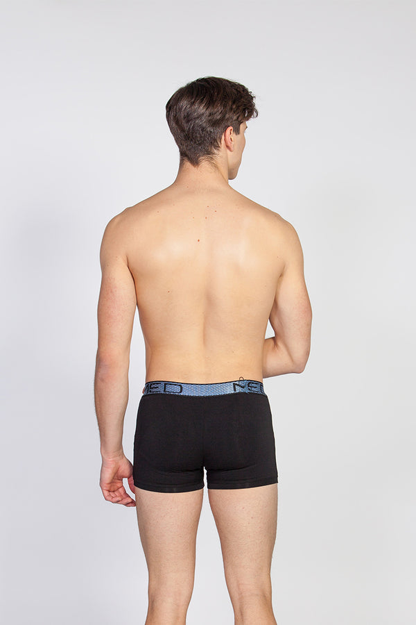 Ανδρικό εσώρουχο μπόξερ MED - ALBIE - 2112214-017 - blue pattern μαύρο