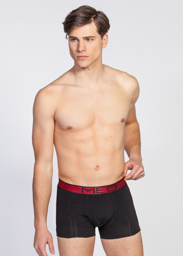 Ανδρικό εσώρουχο μπόξερ MED - ALBIE - 2112214-049 - dark red pattern μαύρο