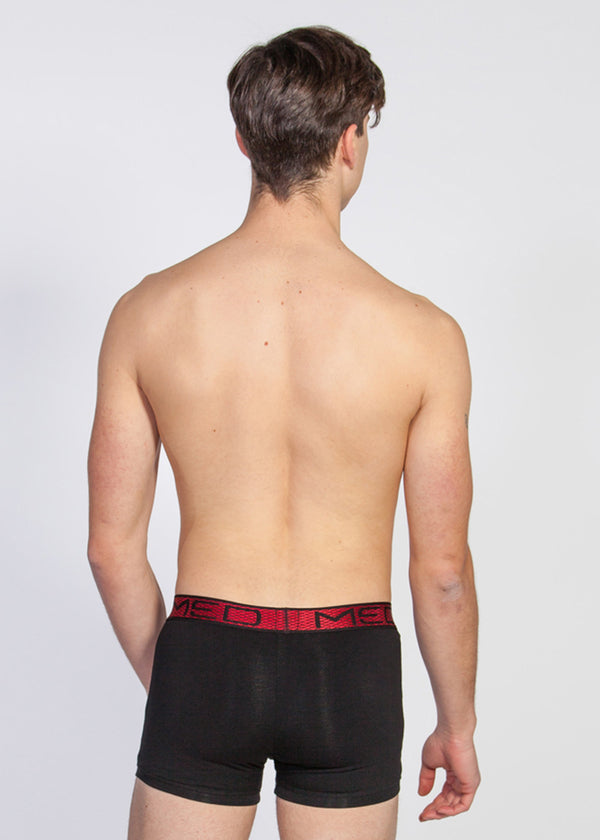 Ανδρικό εσώρουχο μπόξερ MED - ALBIE - 2112214-049 - dark red pattern μαύρο