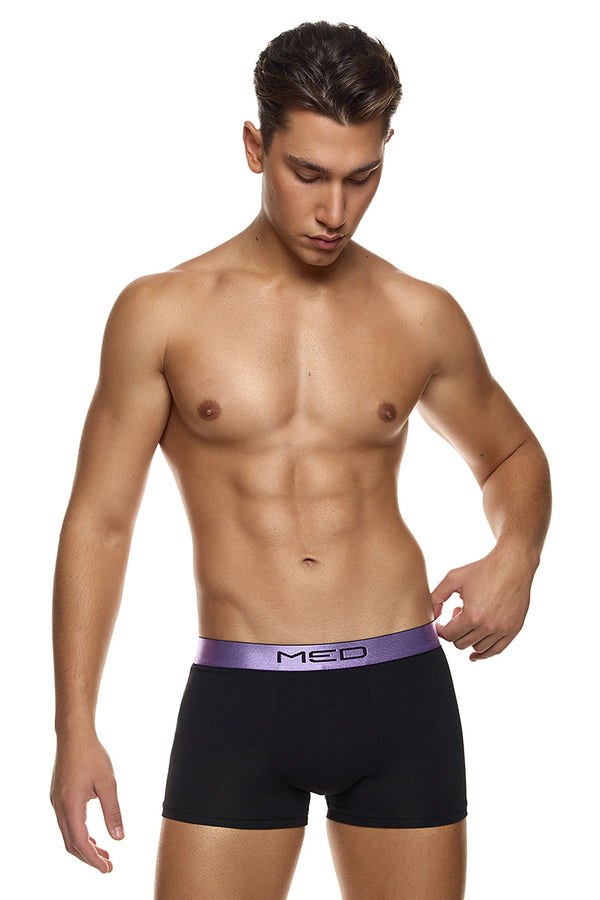 Ανδρικό εσώρουχο μπόξερ MED - LOGAN - 2112280-91-267 - lilac pattern μαύρο
