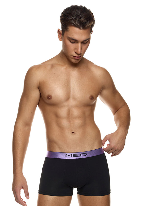 Ανδρικό εσώρουχο μπόξερ MED - LOGAN - 2112280-91-267 - lilac pattern μαύρο