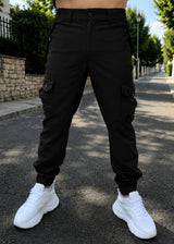 GUF CLOTHING - Ανδρικό cargo παντελόνι regular fit - Μαύρο 2212