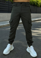 GUF CLOTHING - Ανδρικό cargo παντελόνι regular fit - Σκούρο Γκρι 2212