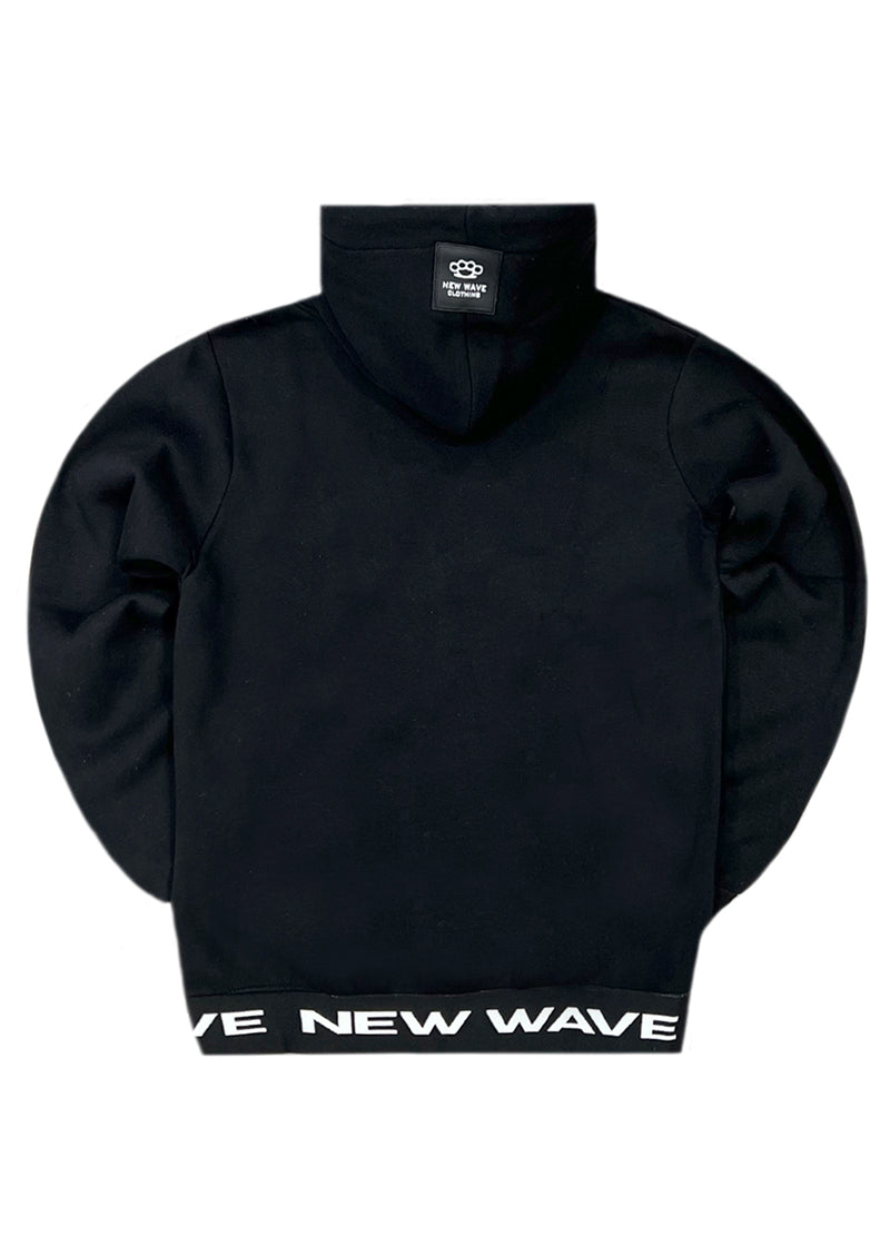 Ανδρική φούτερ με κουκούλα New wave clothing - 222-13 - new wave logo μαύρο